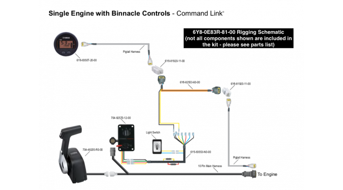 YAMAHA TACHOMETER KIT 6Y8-0E83R-81-00 COMMAND LINK SINGLE TACH KIT