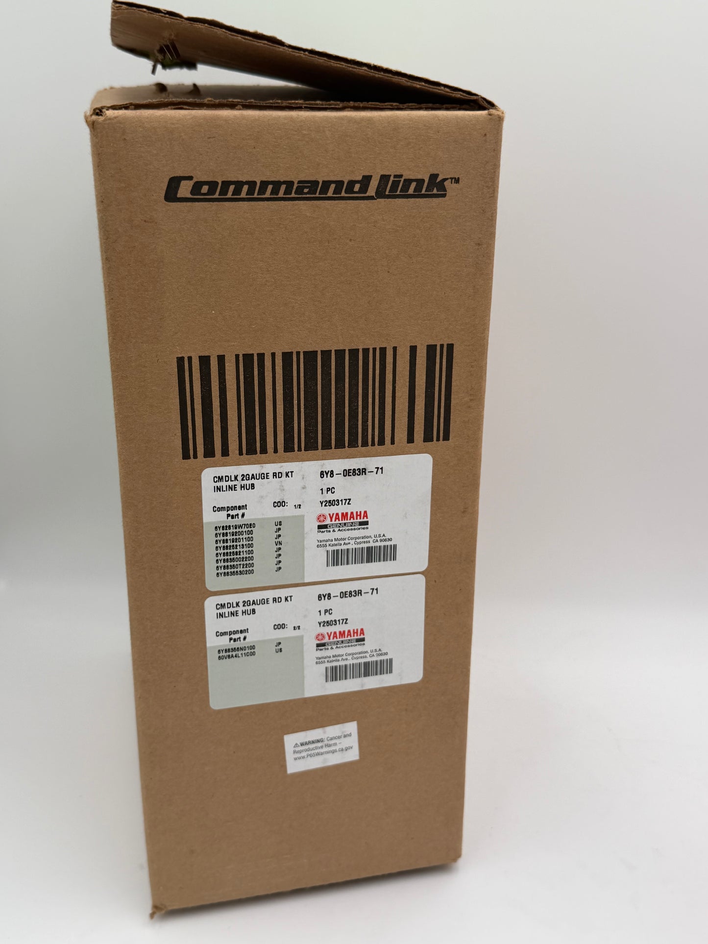 YAMAHA OEM CMDLK 2 GAUGE KIT RD Inline Hub 6Y8-0E83R-71-00