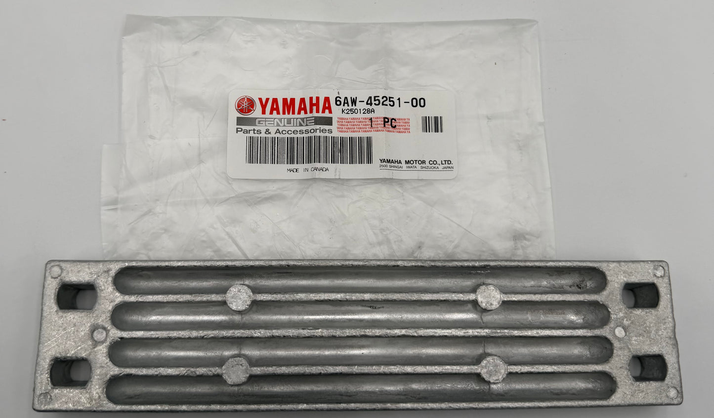 NEW YAMAHA OEM Anode- 1 Yr. Warranty- 6AW-45251-00-00 - Made In Japan