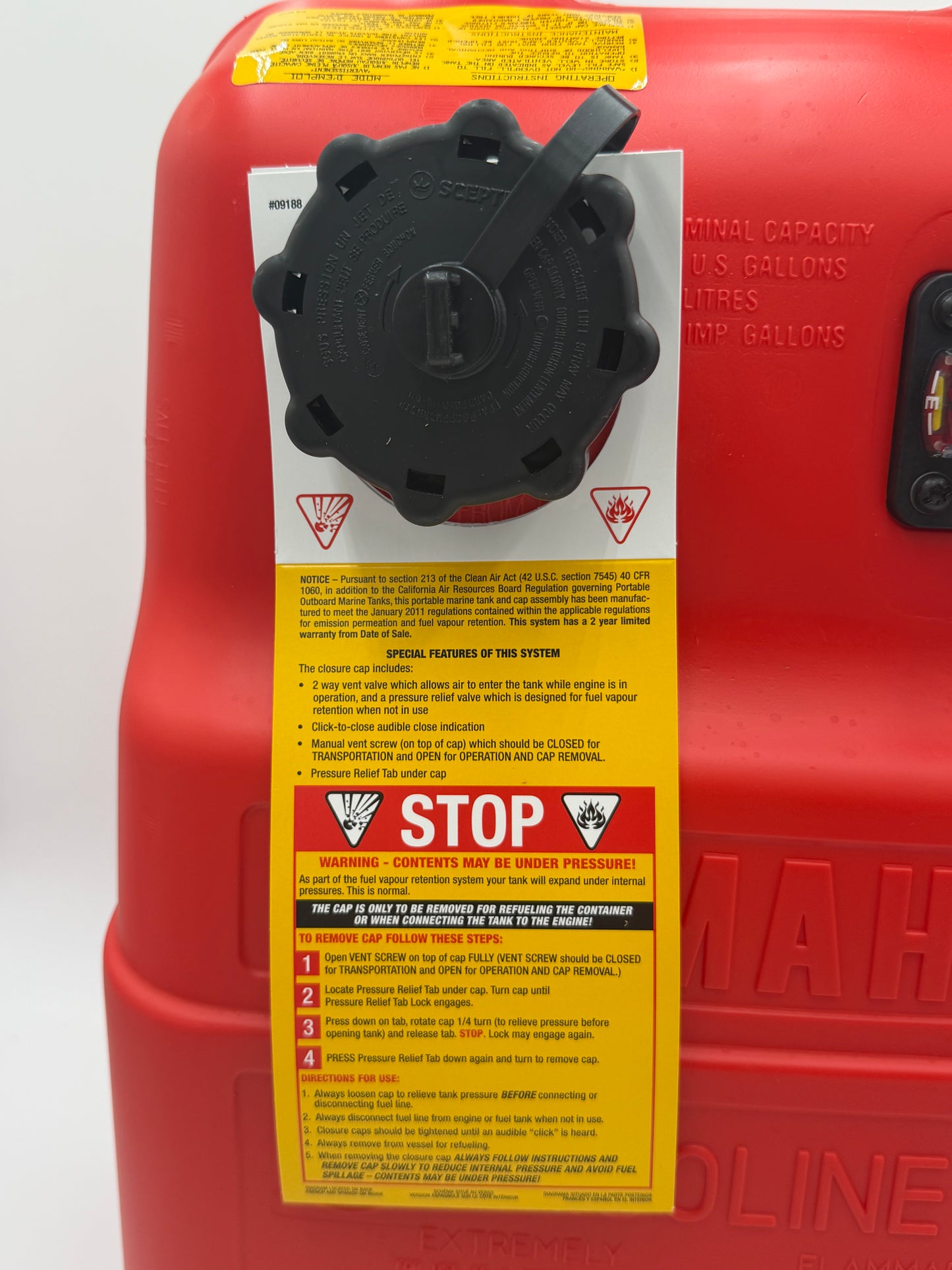 NEW YAMAHA OEM 25 L Fuel Tank - 1 Yr. Warranty- 6YK-24201-44-00 - Made In Japan