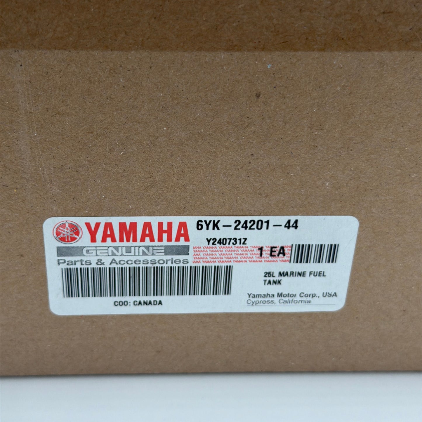 NEW YAMAHA OEM 25 L Fuel Tank - 1 Yr. Warranty- 6YK-24201-44-00 - Made In Japan