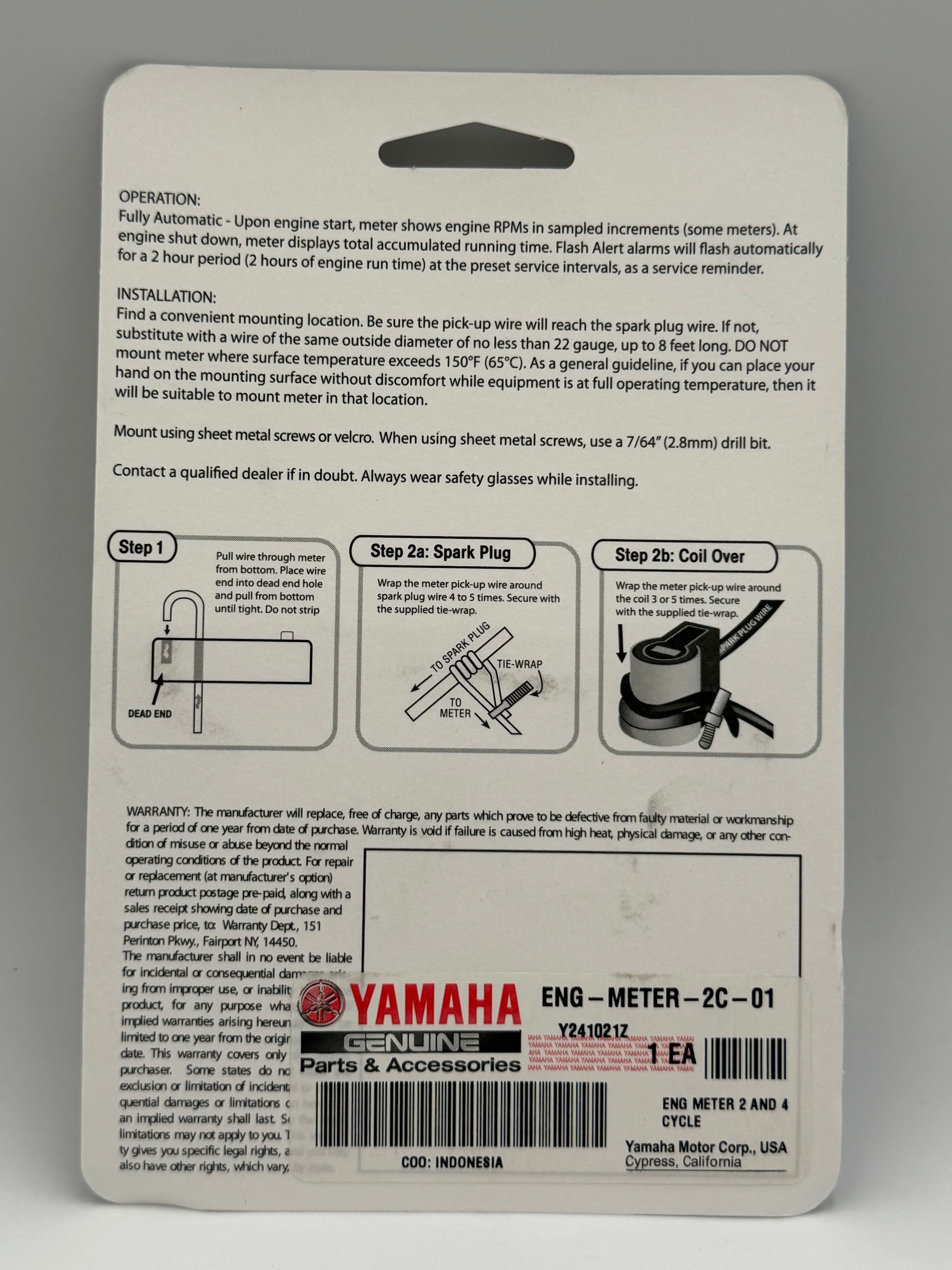 NEW YAMAHA OEM Engine Meter 2 And 4 Cycle - ENG-METER-2C-01 - Made In ...